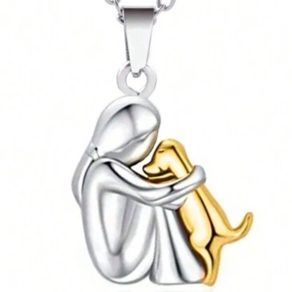 Embracing Dog Necklace